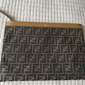 Fendi Men's Tan and Black Laptop Bag